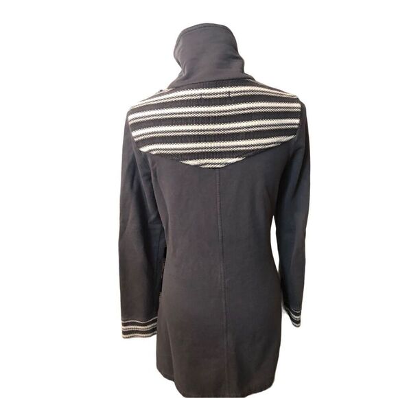 Prana Knit Woven Button Up Pockets Long Jacket Gray XS - Picture 9 of 14